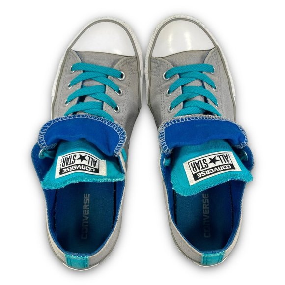 Converse Chuck Taylor All Star Sneakers 645241F Double Tongue Gray Blue Youth 5 - Picture 7 of 9